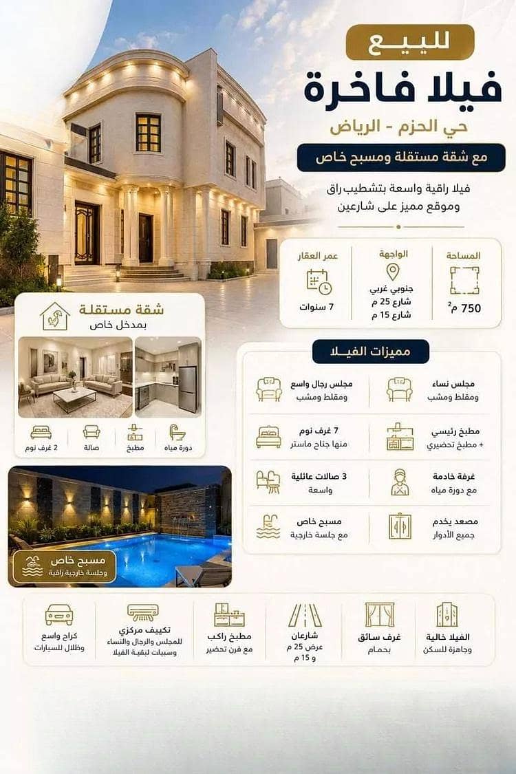 5 bedroom villa in Al Hazm, Riyadh