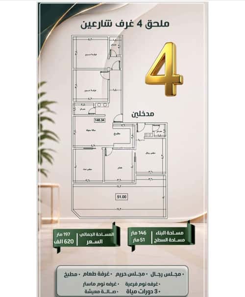 شقة 4 غرف في الصفاء، جدة 4