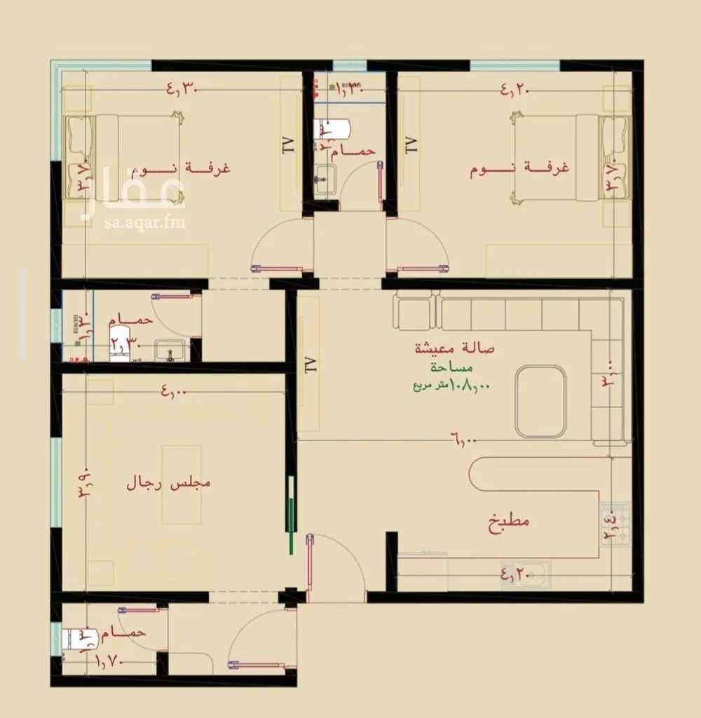 3 bedroom apartment in Al Nuzhah, Jeddah 2
