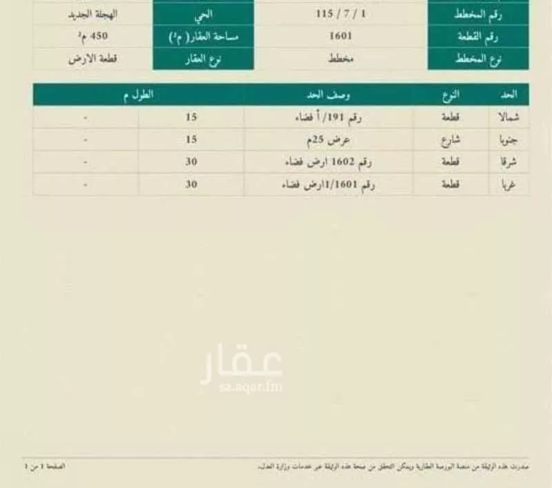 450 sqm land in Al Ukayshiyyah 2