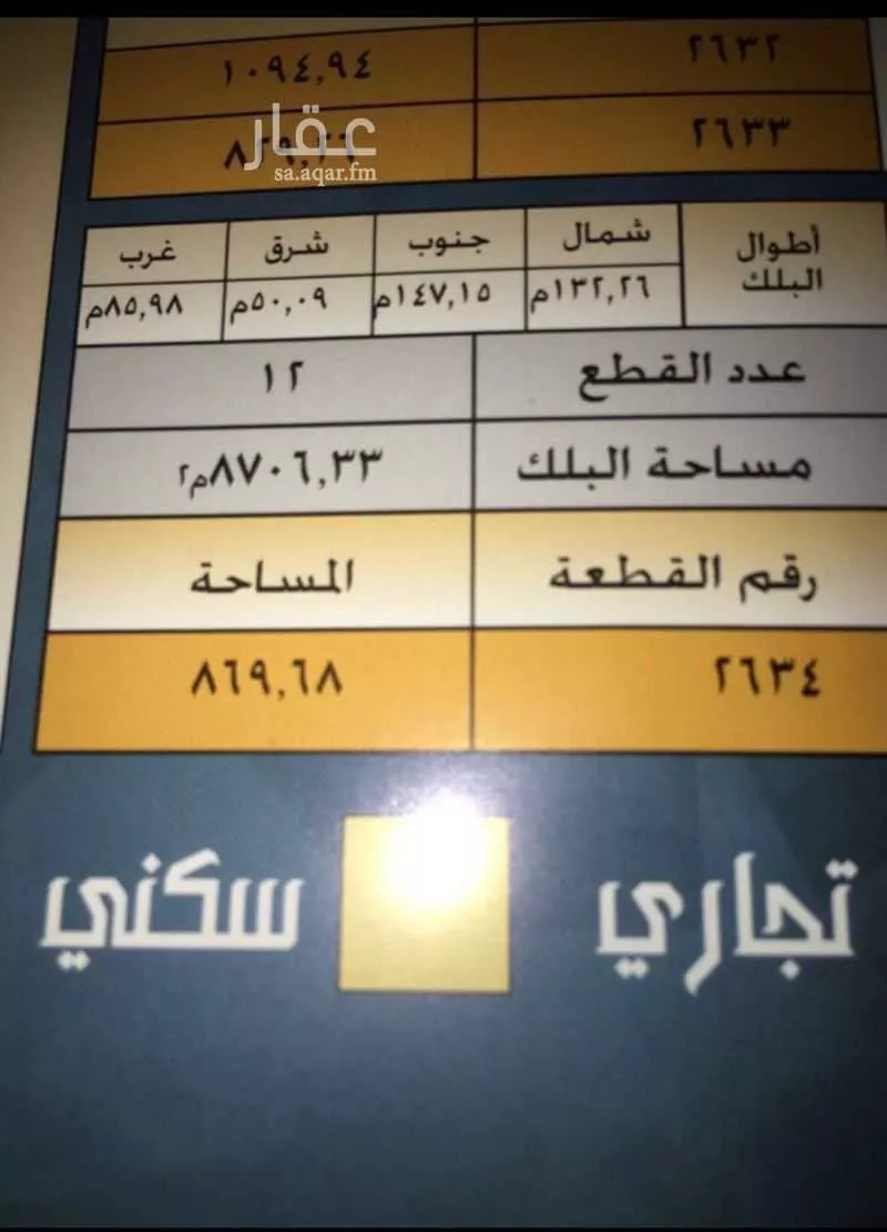 أرض 811 م² في الملك فهد 3
