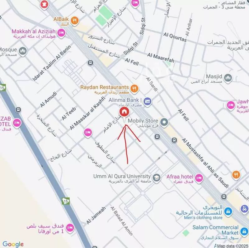 1050 sqm land in Al Aziziyah 2