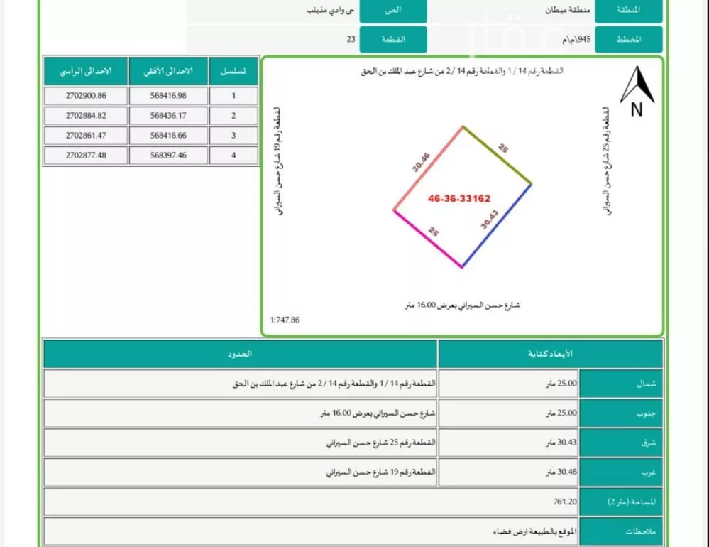 761 sqm land in Mudhainib 2