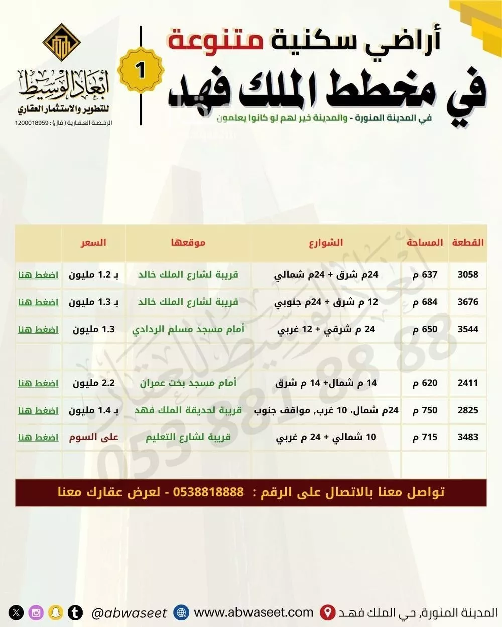 681 sqm land in King Fahd 2