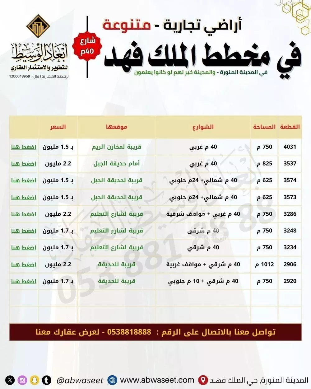 625 sqm land in King Fahd 4