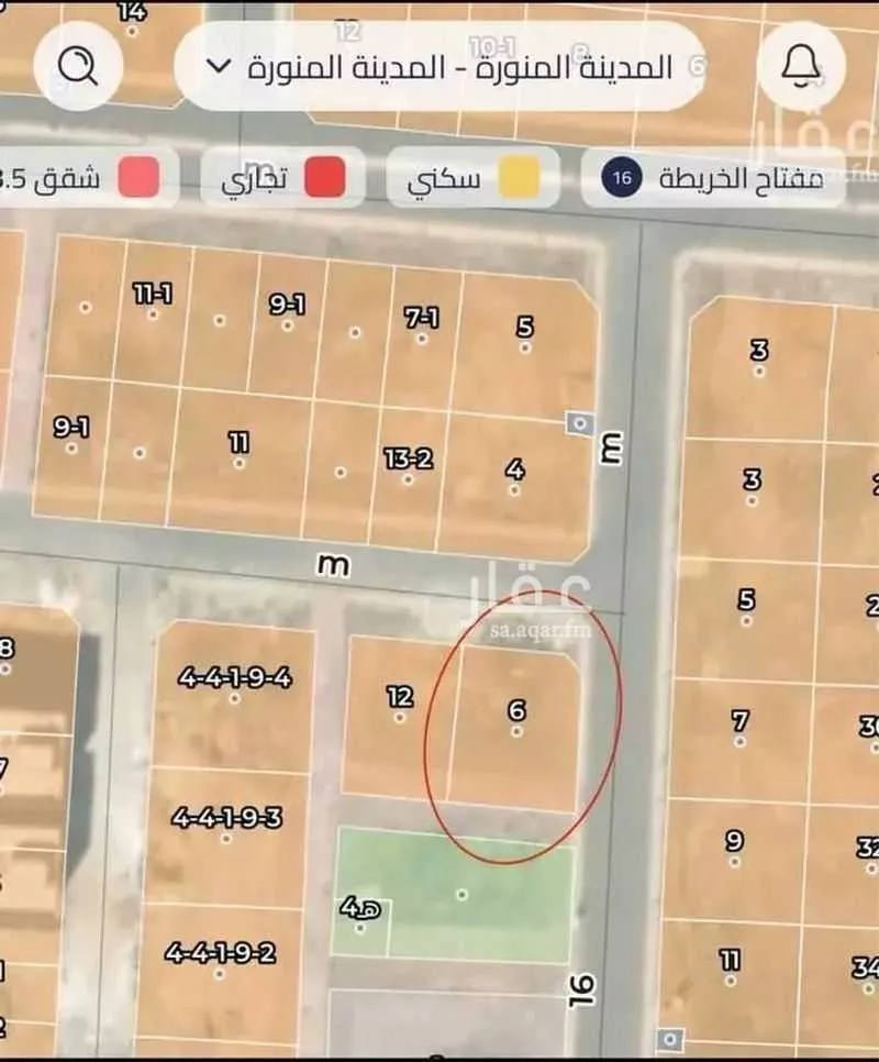أرض 622 م² في مذينب 2