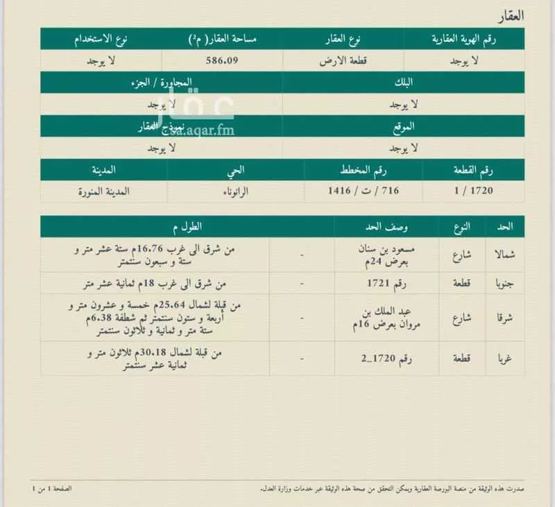 586 sqm land in Al Ranuna 7