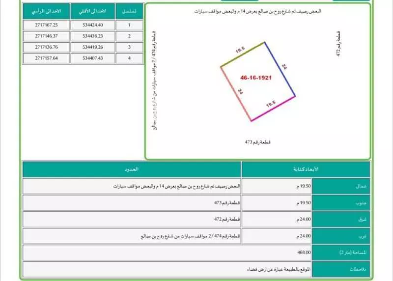 أرض 468 م² في البلقاء 2