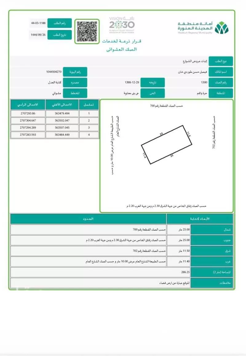 286 sqm land in Bani Muawiyah 2