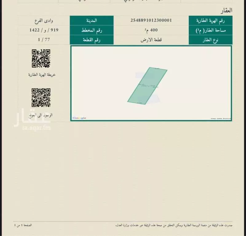 أرض 400 م² في الجصة 3