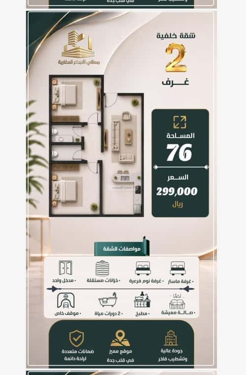 2 bedroom apartment in Al Nuzhah, Jeddah 2