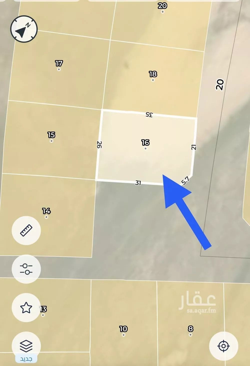 أرض 884 م² في العقيق 2