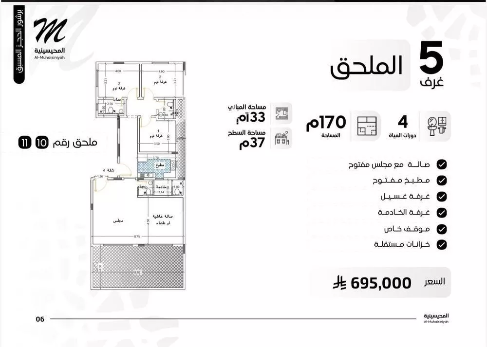 عمارة 550 م² في النزهة 9