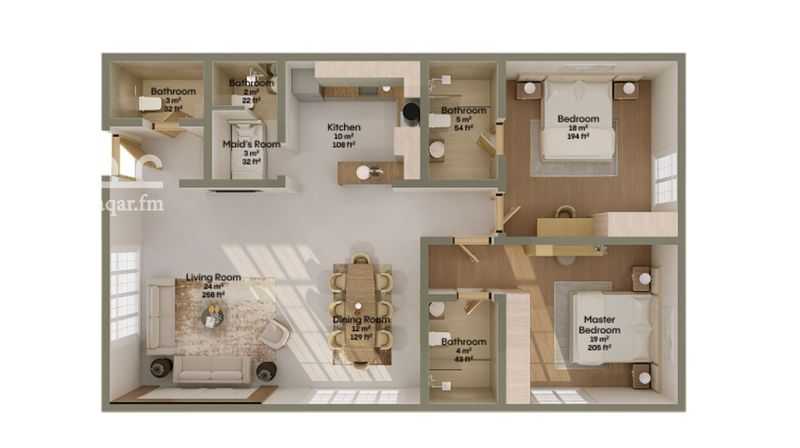 2 bedroom apartment in Al Farouq, Riyadh 3