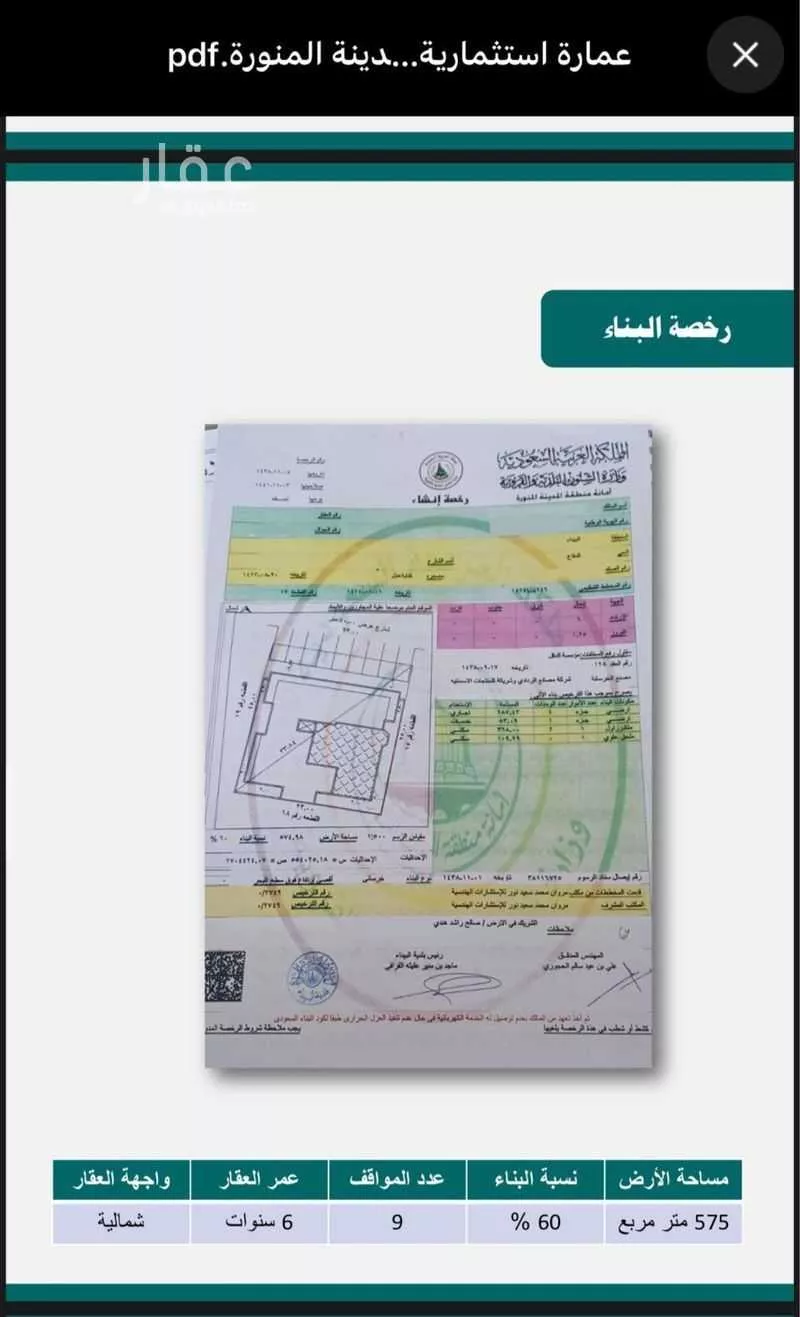 عمارة 574 م² في الدفاع 7