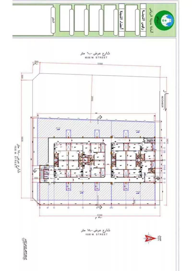 مكتب 840 م² في الياسمين 7