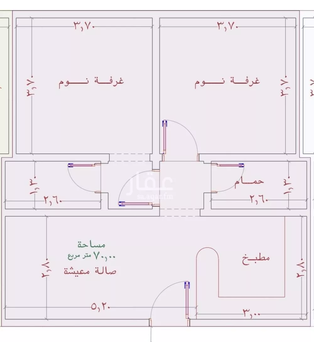 شقة 2 غرف في الربوة 3