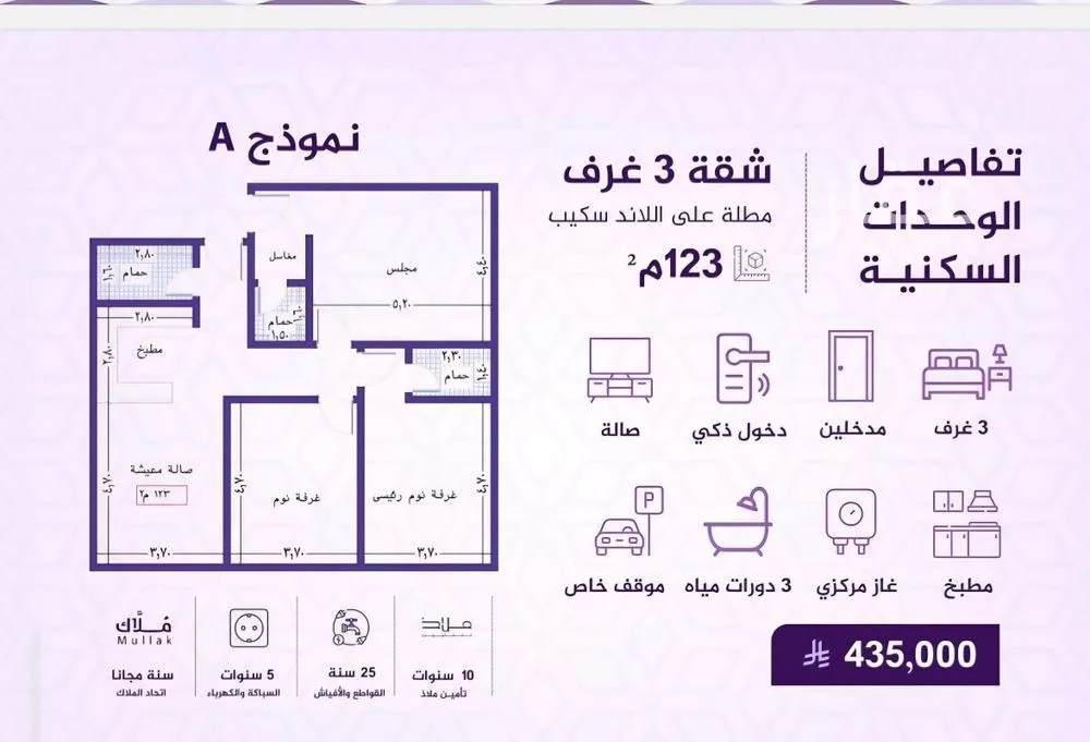 شقة 3 غرف في الفيحاء 2