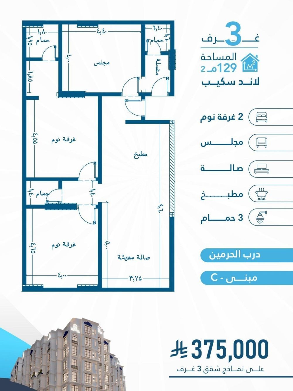 شقة 3 غرف في الفيحاء، جدة 2
