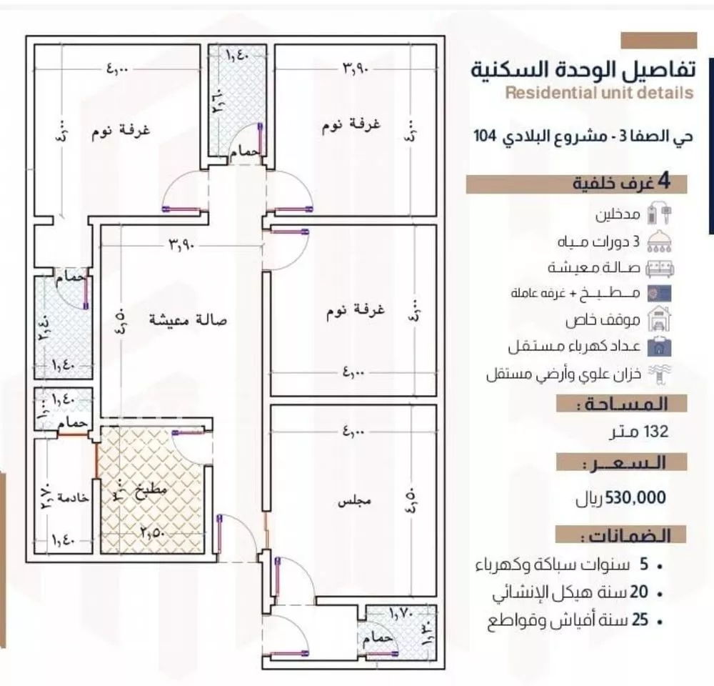4 bedroom apartment in Al Safa 2