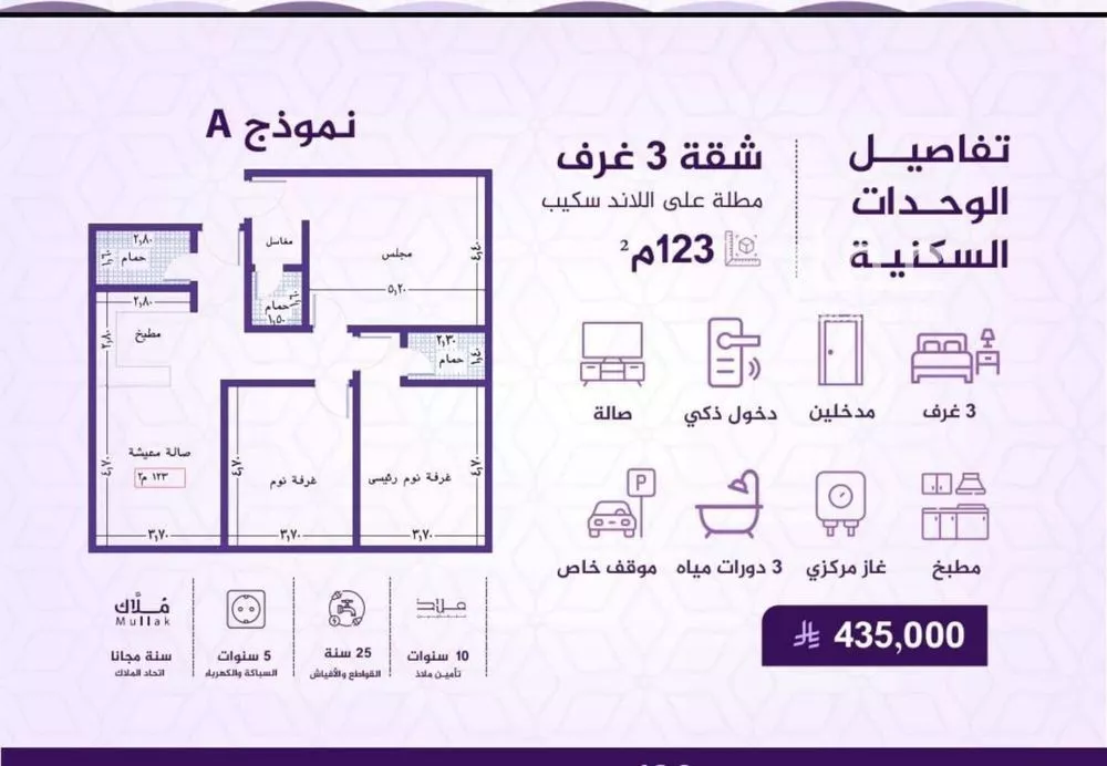 شقة 3 غرف في الفيحاء 2