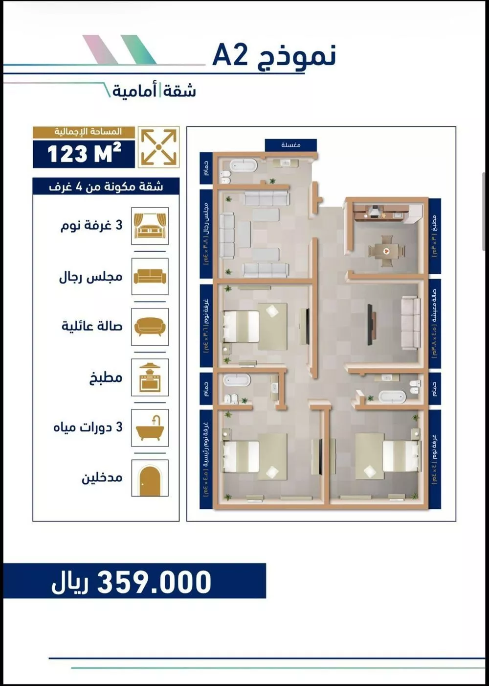 4 bedroom apartment in Muraykh, Jeddah 5