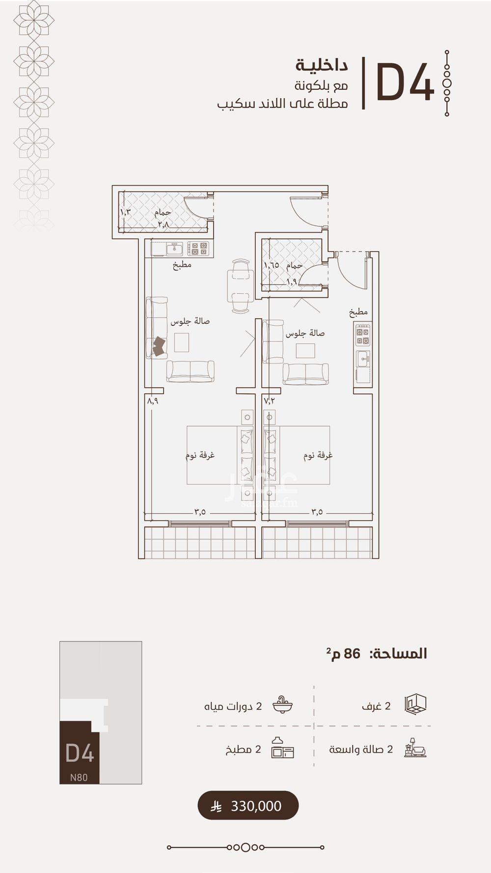2 bedroom apartment in Al Fayha, Jeddah 25