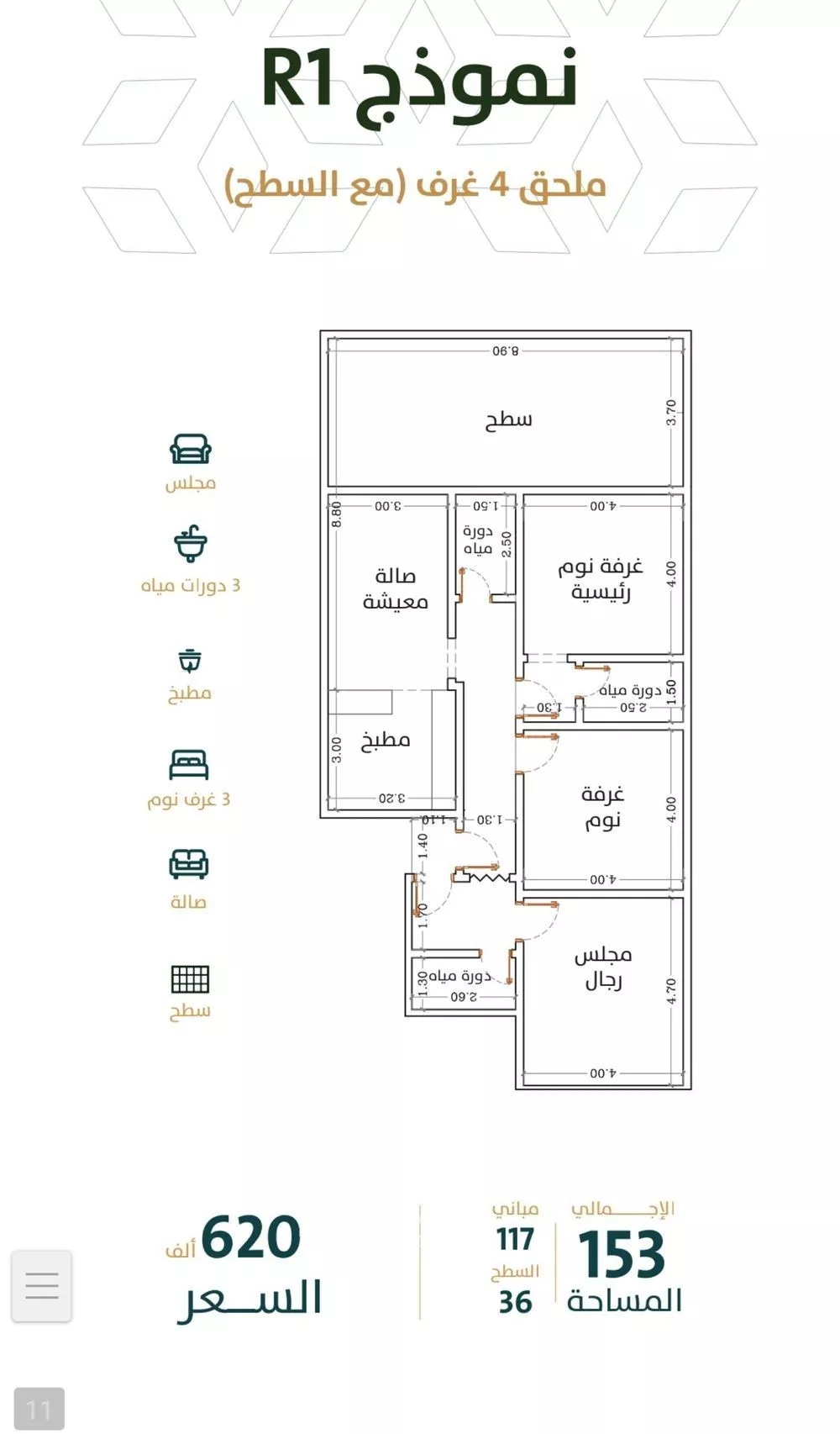 4 bedroom apartment in Al Rabwa 4