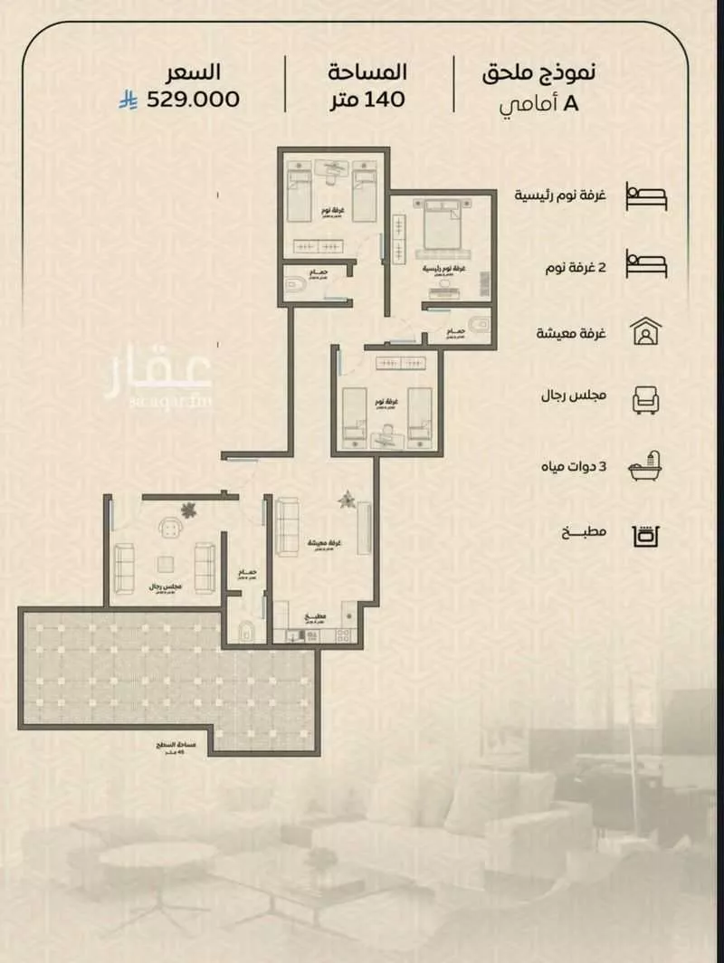 3 bedroom apartment in Ar Rayan 11