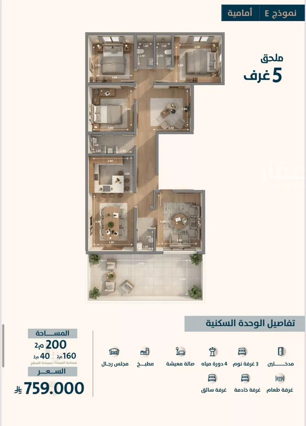 4 bedroom apartment in Al Naeem 8