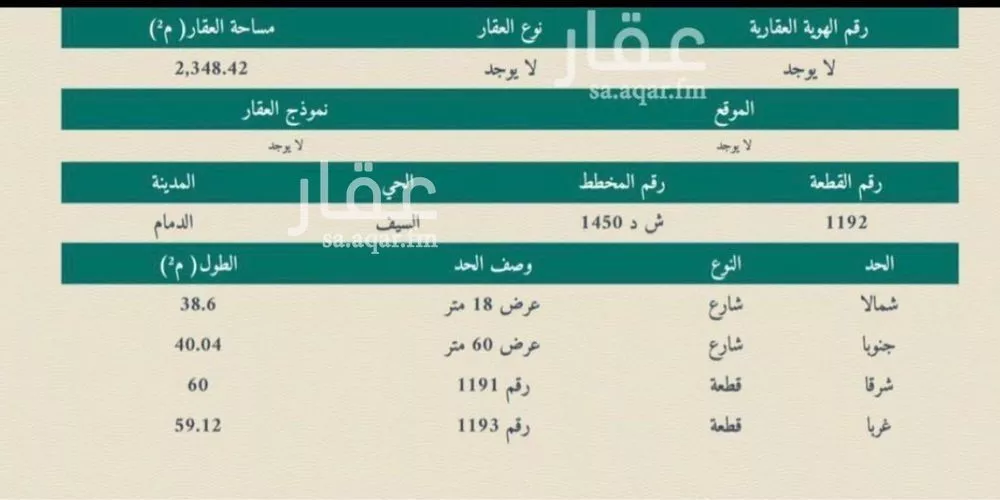 2348 sqm land in As Saif 3