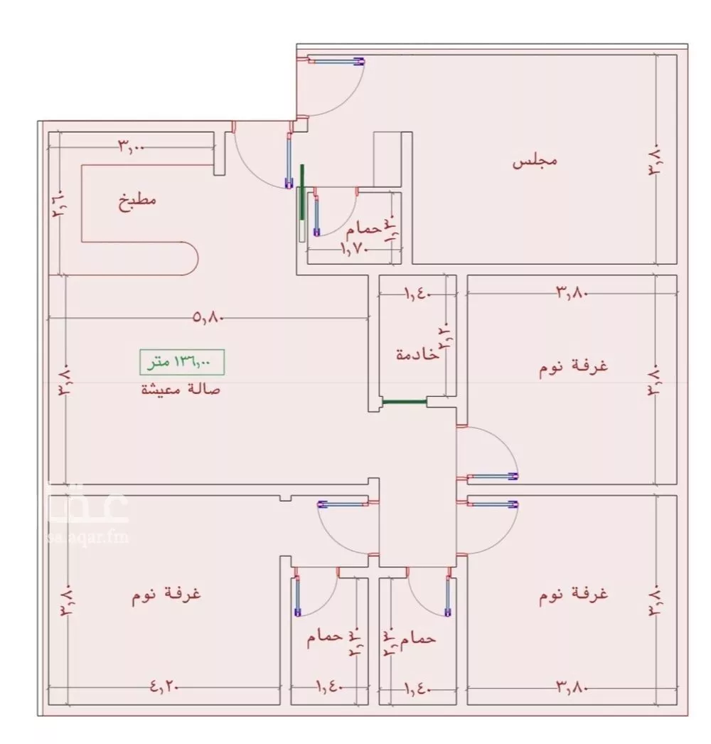 شقة 4 غرف في الواحة 6