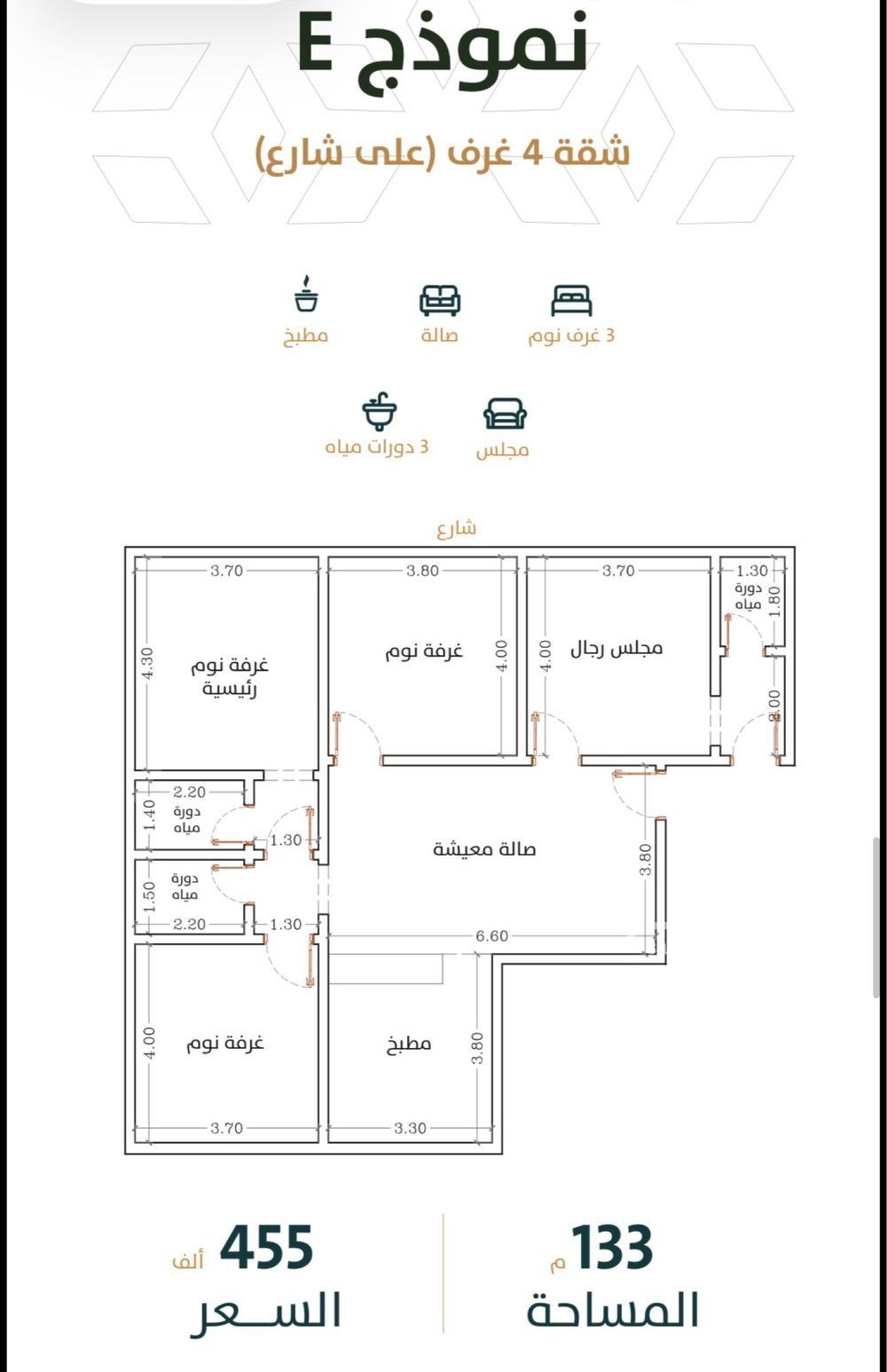 4 bedroom apartment in Al Rabwa, Jeddah 7