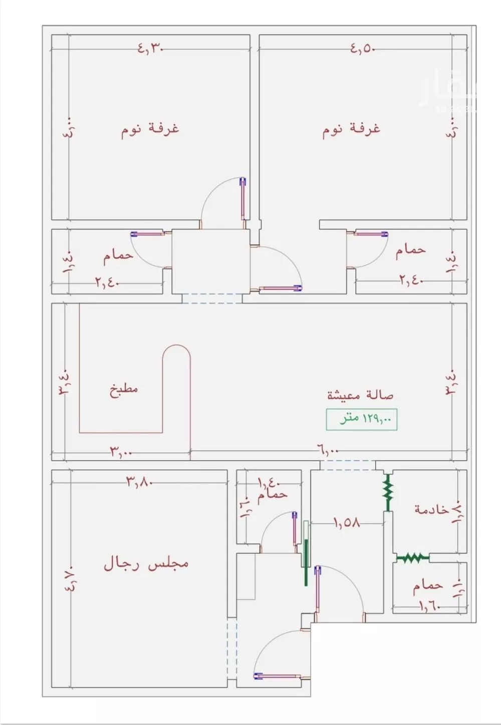 شقة 3 غرف في الجامعة 2