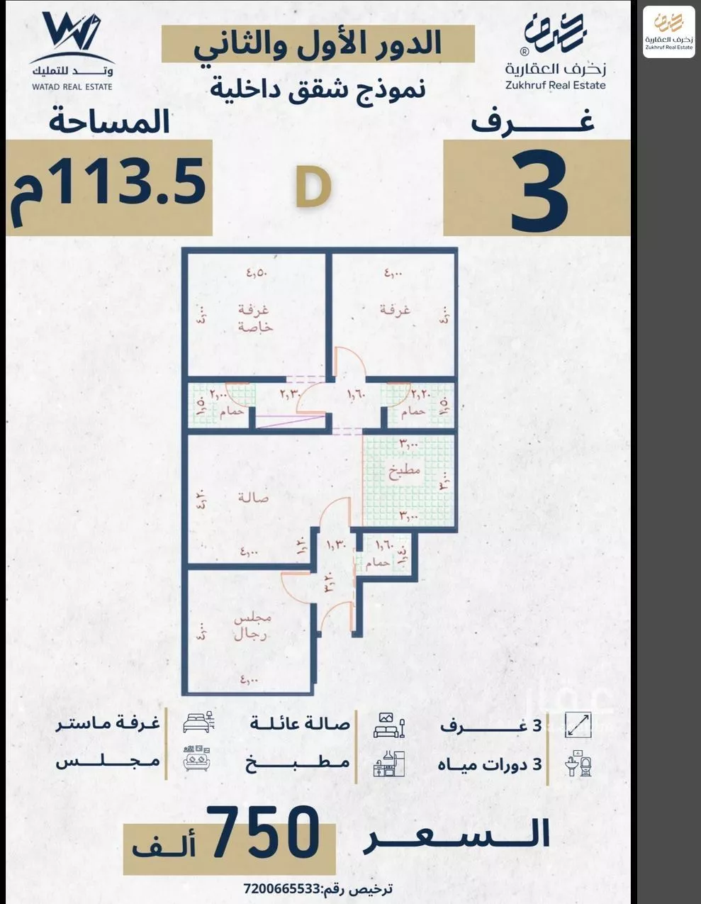 شقة 3 غرف في النهضة 3