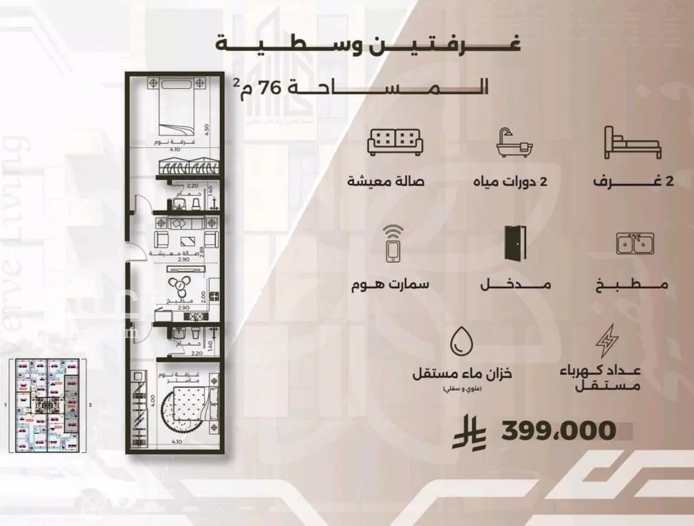 شقة 2 غرف في النهضة 2