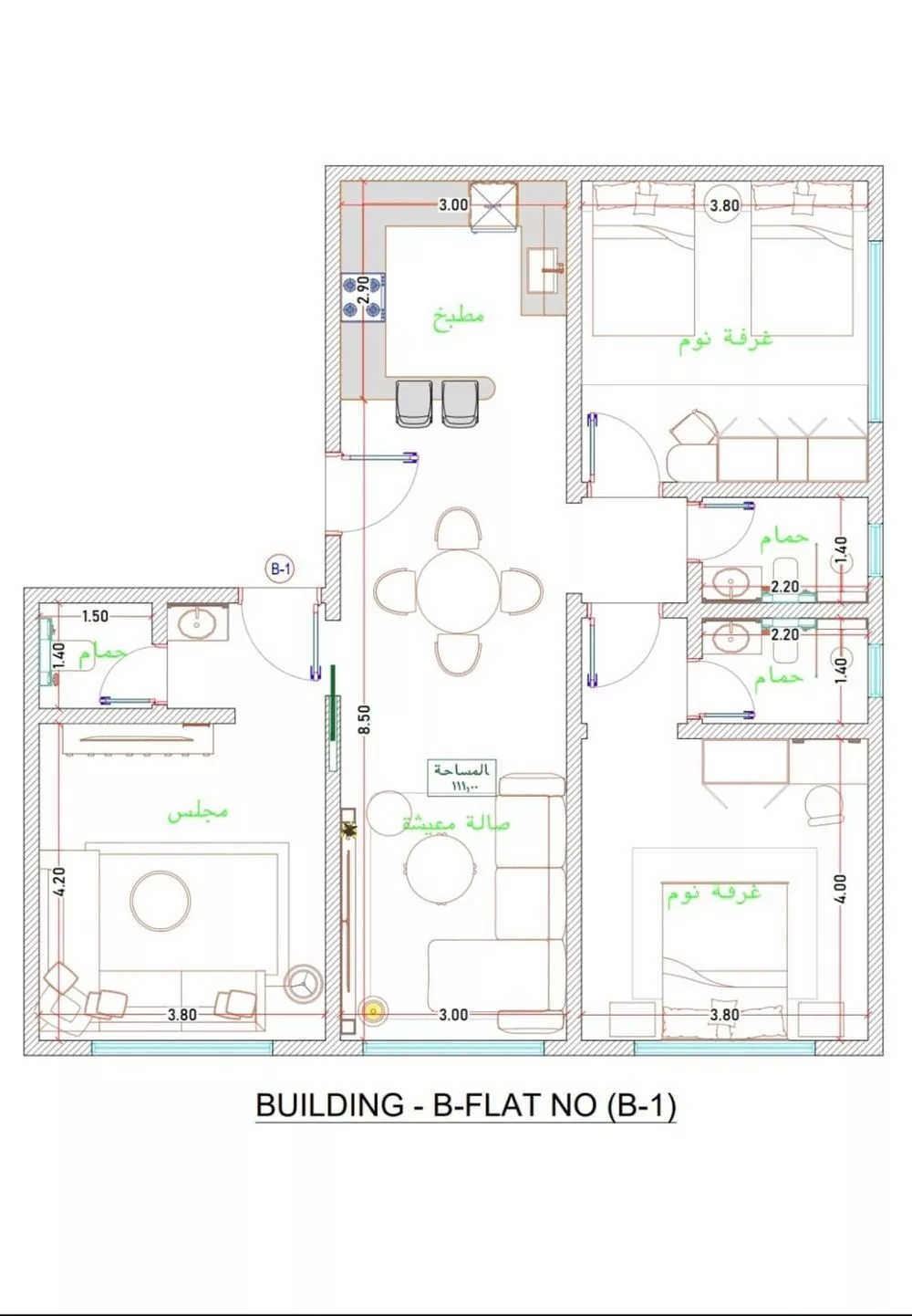 شقة 3 غرف في الفيحاء 2
