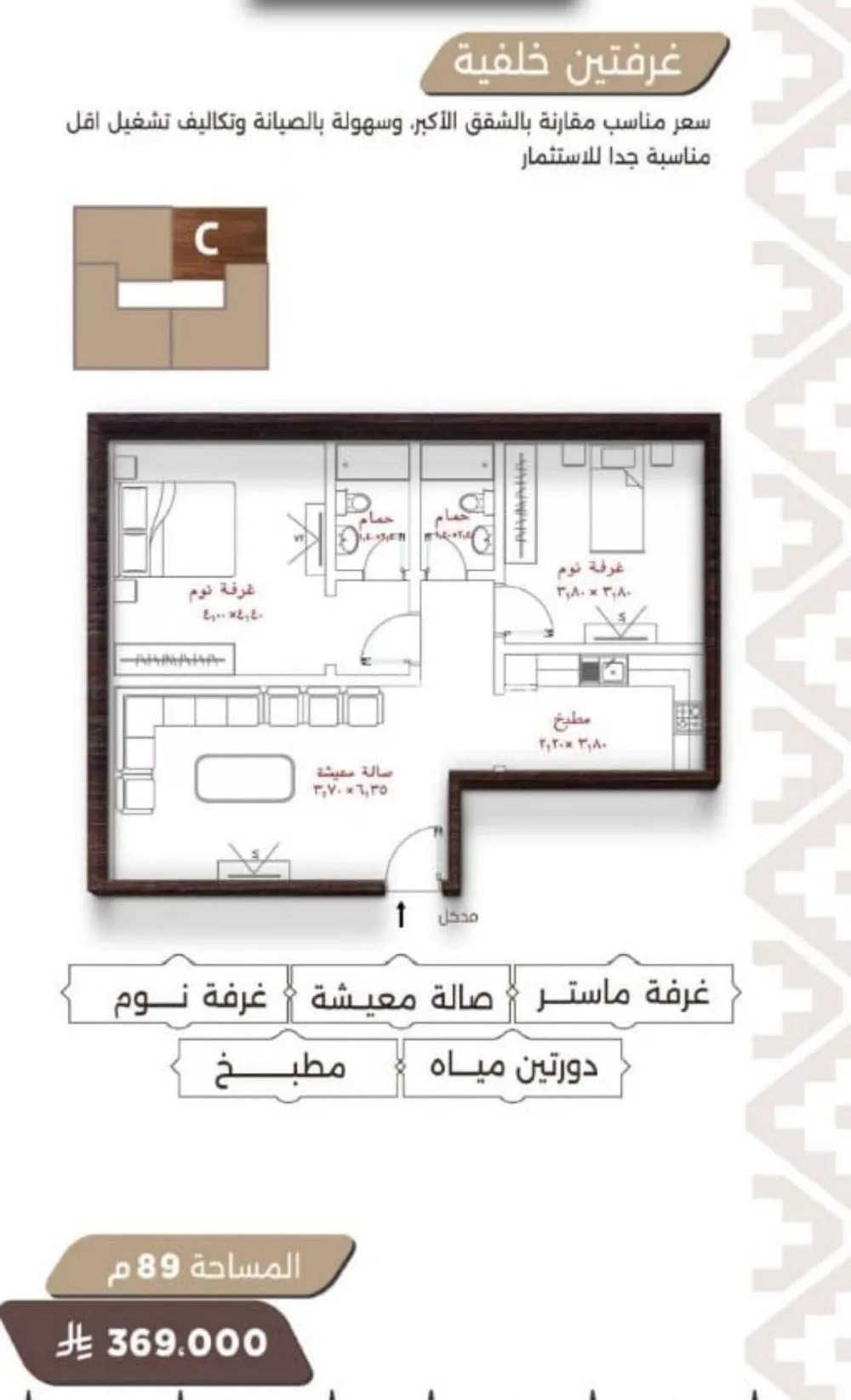 2 bedroom apartment in Al Naeem 2