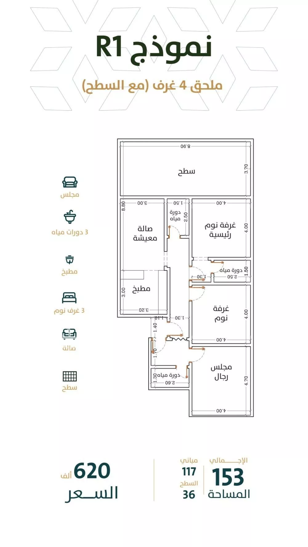 4 bedroom apartment in Al Rabwa 3