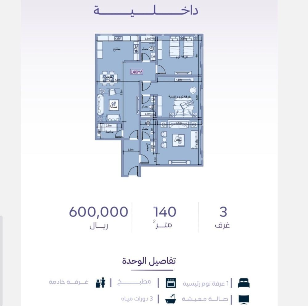 3 bedroom apartment in Al Zahra, Jeddah 2