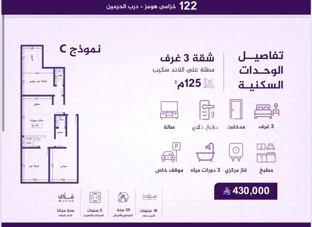 شقة 3 غرف في الفيحاء 7