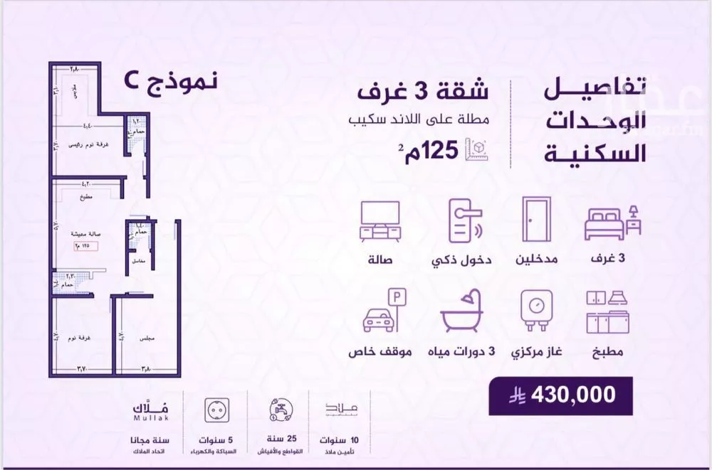 شقة 4 غرف في الفيحاء 4