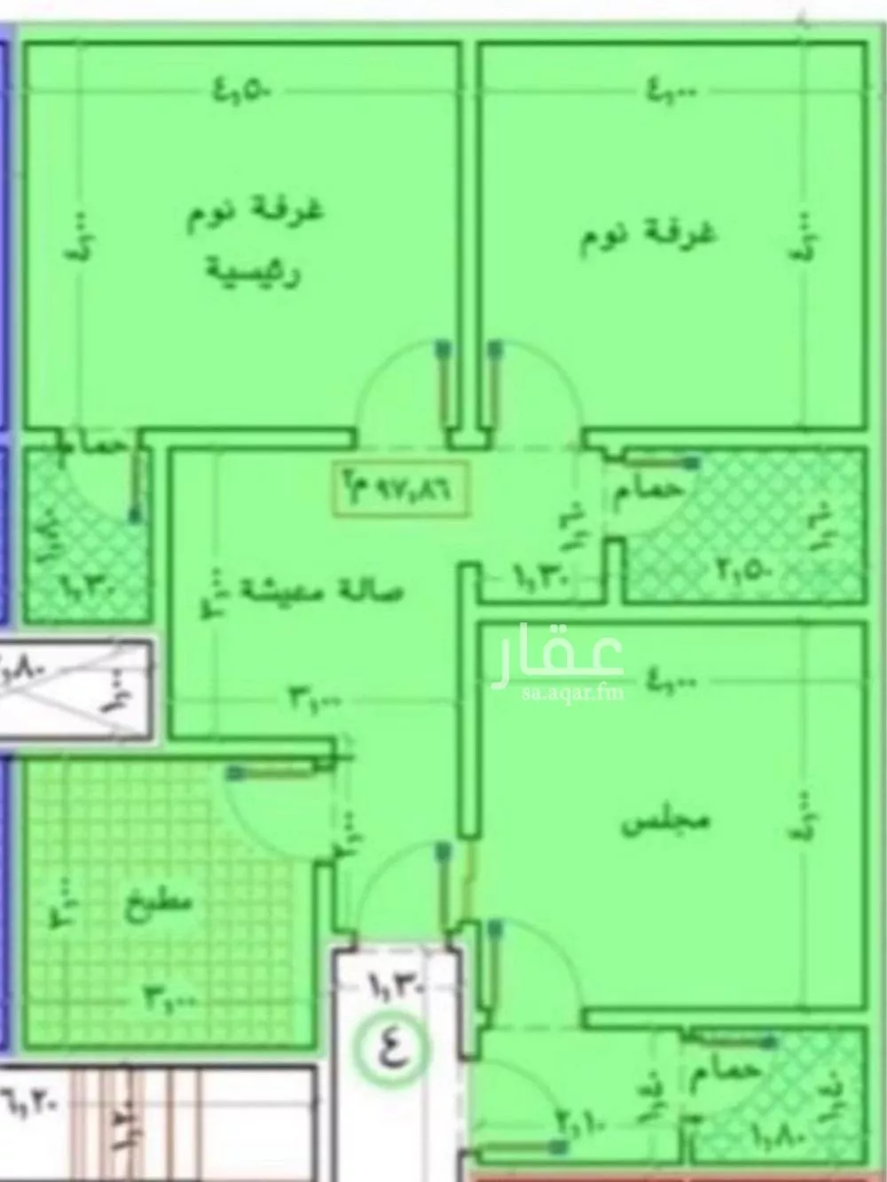 شقة 3 غرف في المنار 4