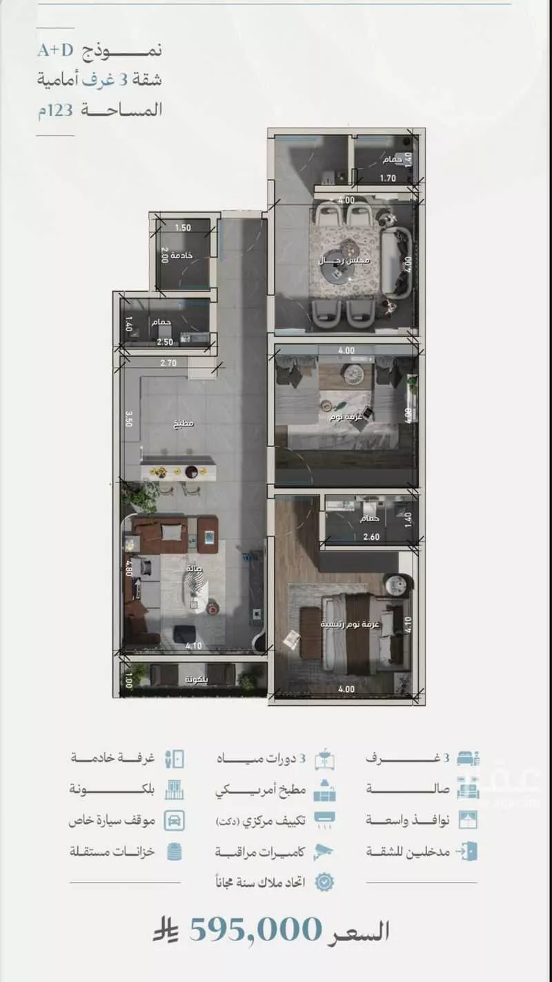 3 bedroom apartment in Al Zahra, Jeddah 16