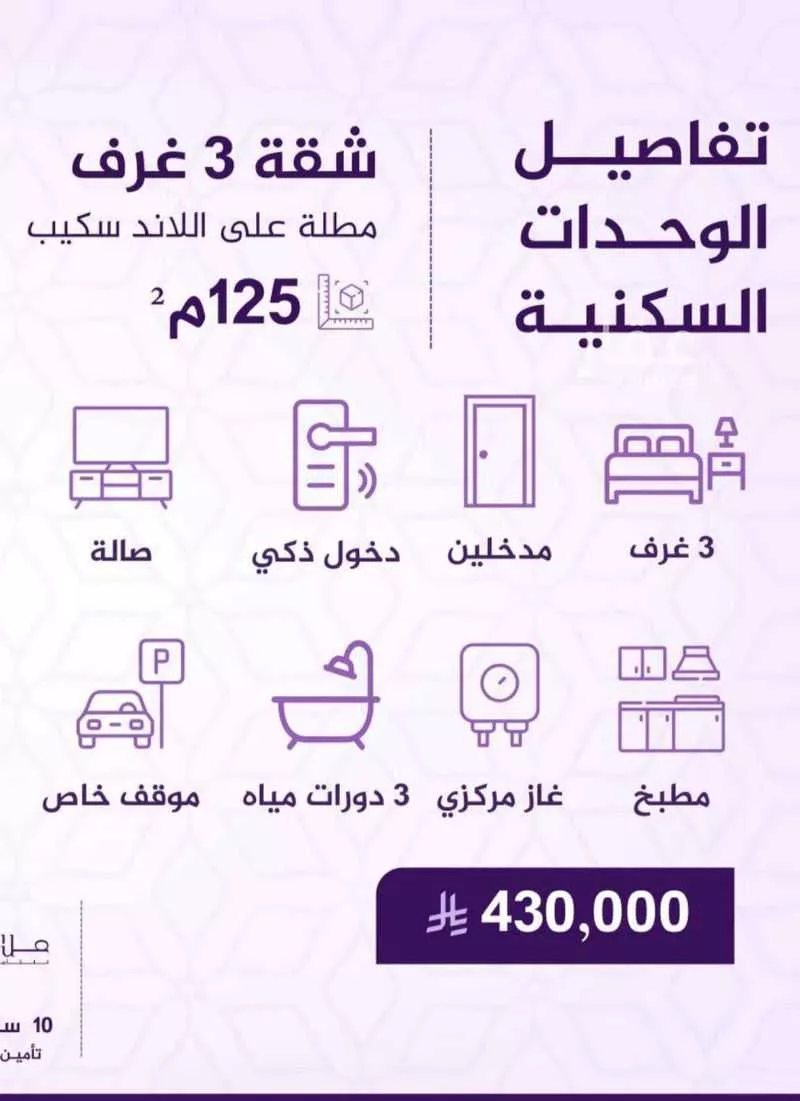 شقة 3 غرف في الفيحاء 2