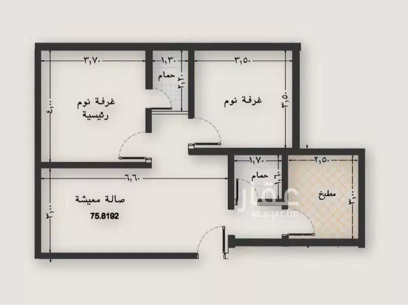 شقة 2 غرف في النعيم 8