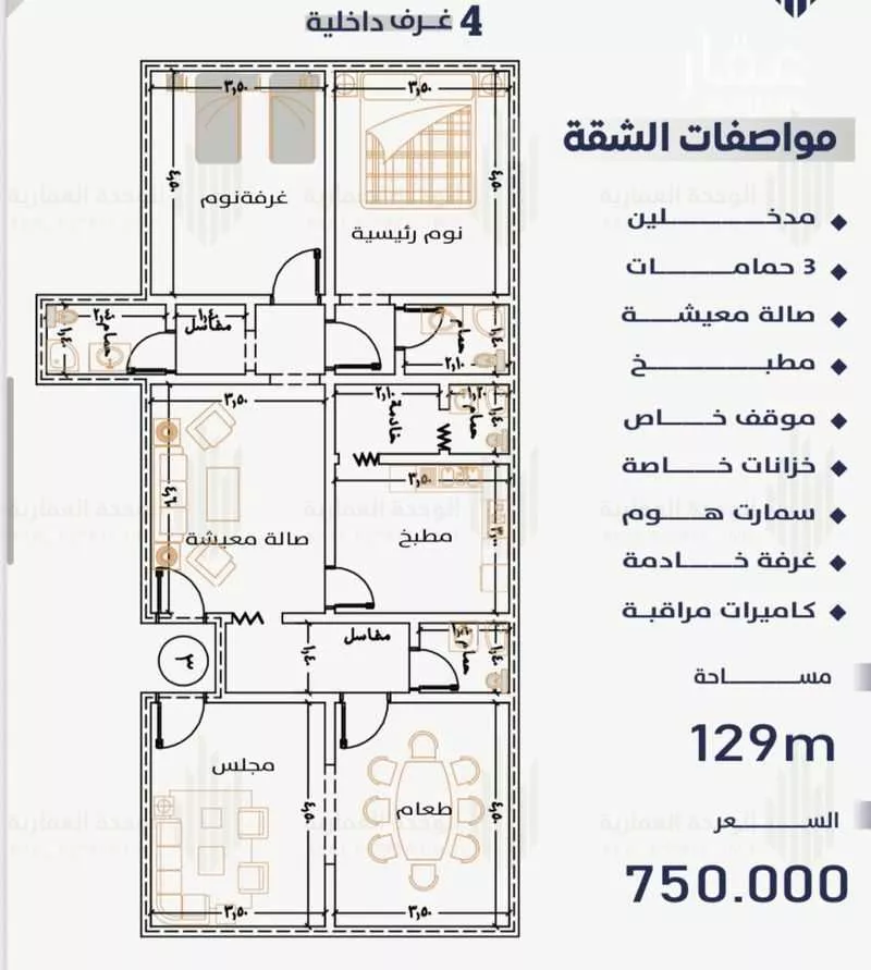 3 bedroom apartment in Al Naeem 3