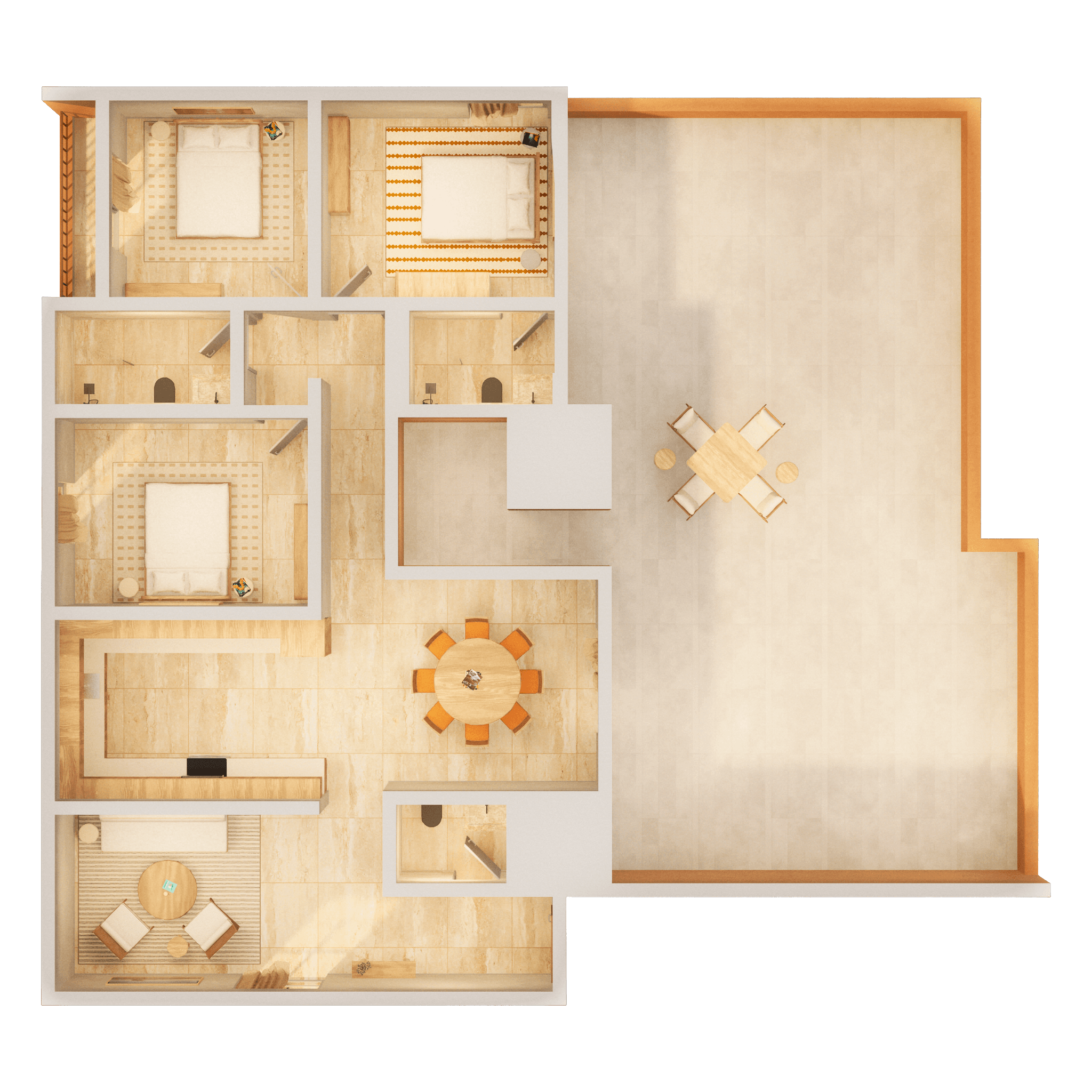 Nour 3 Bedroom with Terrace