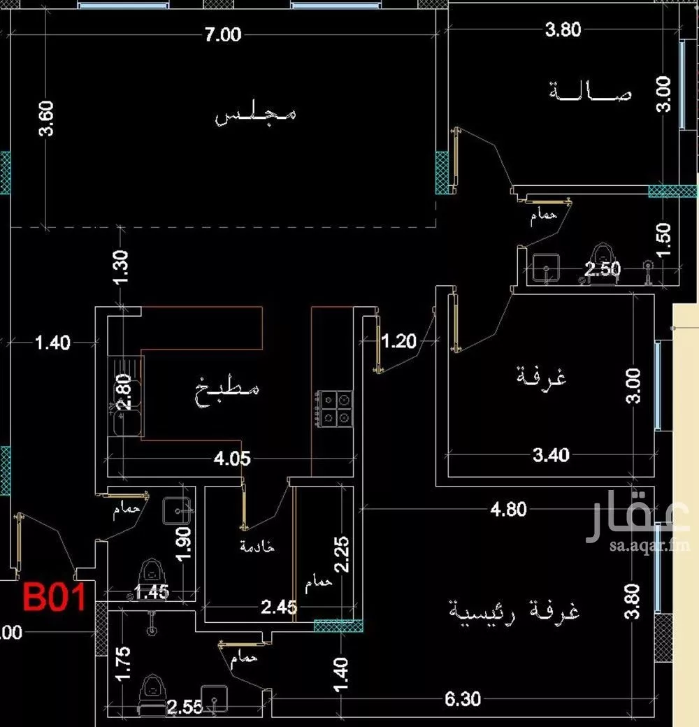 شقة 3 غرف في النرجس 5