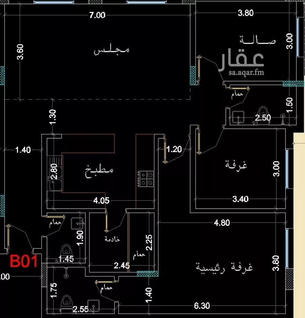 شقة 3 غرف في النرجس 3